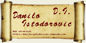 Danilo Istodorović vizit kartica